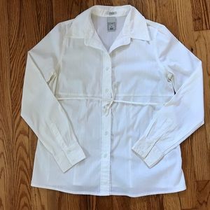White old navy maternity button up shirt